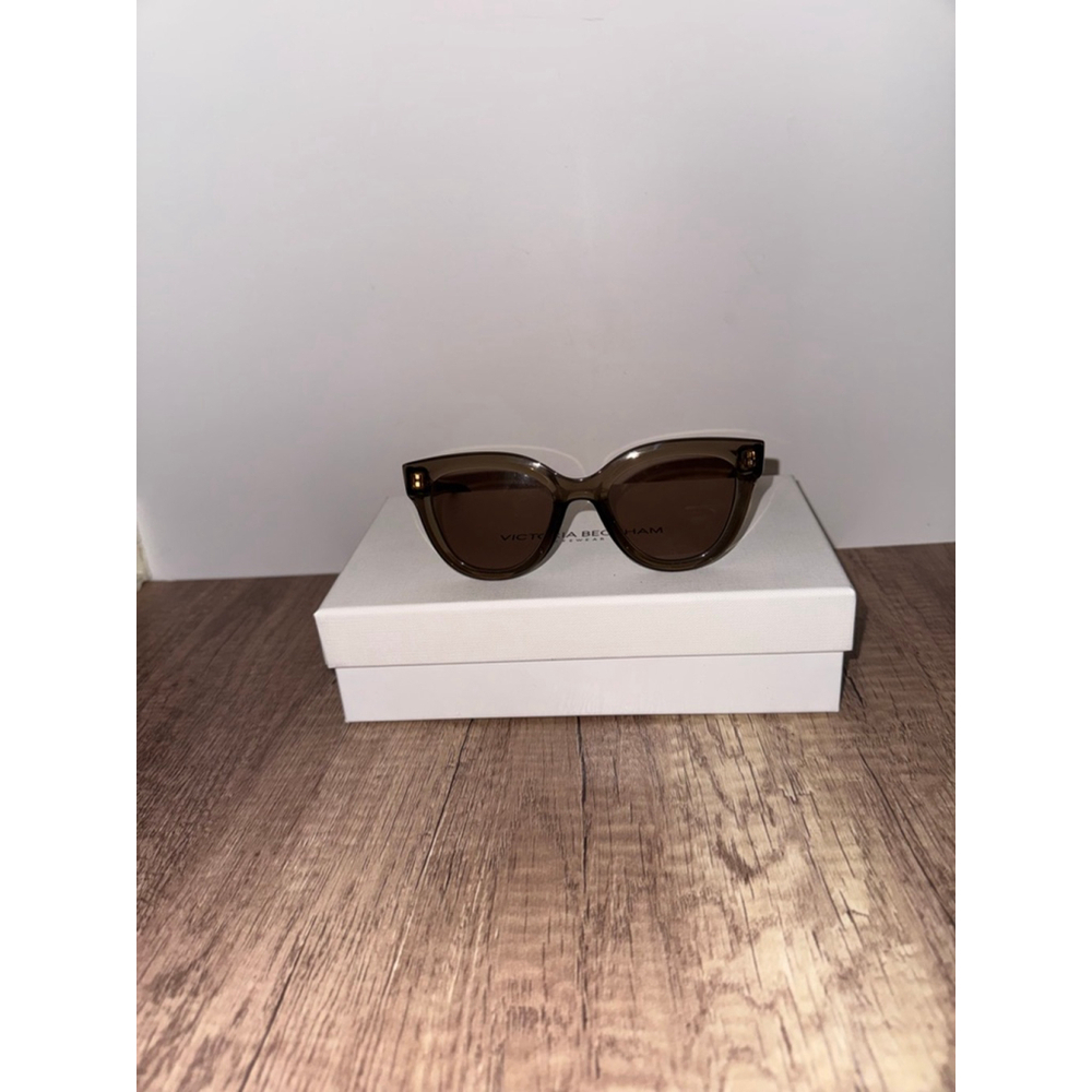 NWT Victoria Beckham Brown Gradient Sunglasses Designer Chic Minimal Luxury - Picture 2 of 7